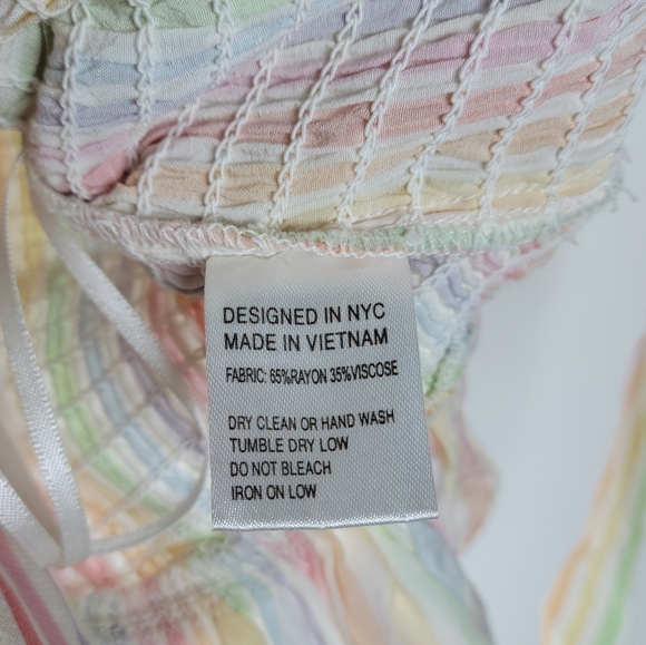 Yumi Kim Anthropologie Moon River Rainbow Tie Smocked Tank Top Size XXS - Picture 10 of 10